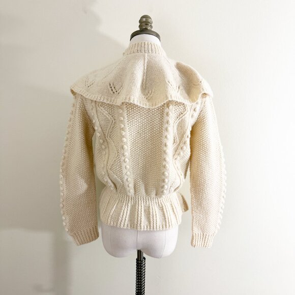 Vintage Adrienne Vittadini	Cream Shetland Wool Sweater Women's Size XS EUC - Picture 4 of 9